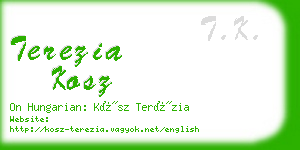 terezia kosz business card